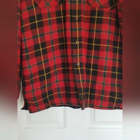 Country Touch Men's Sportswear Shirt Jacket Lined Red Plaid Size Large  16 - Picture 4 of 11